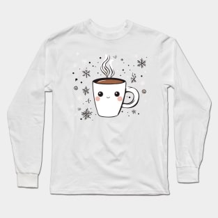 christmas  snowy Happy cup of Coffee Long Sleeve T-Shirt